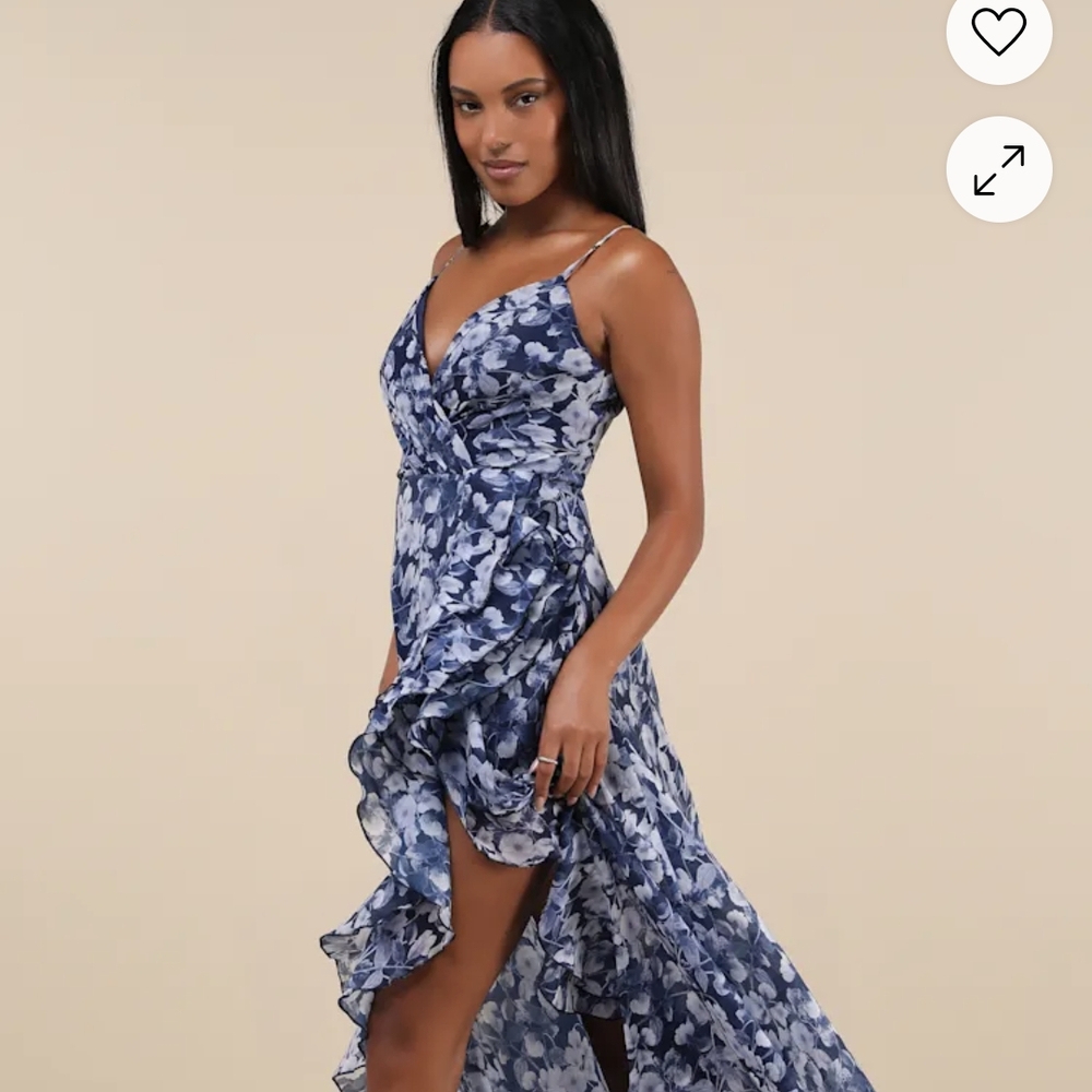 Floral Navy Evening Gown